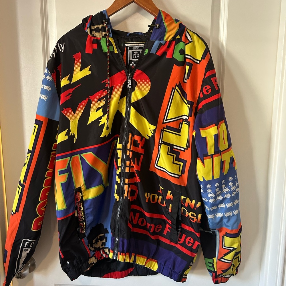 Colorful Graphic Windbreaker Jacket